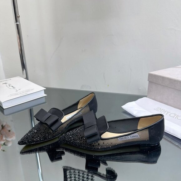 Jimmy Choo2022ss new spring and summer mesh hot diamond series flat shoes - Picture 5 of 9